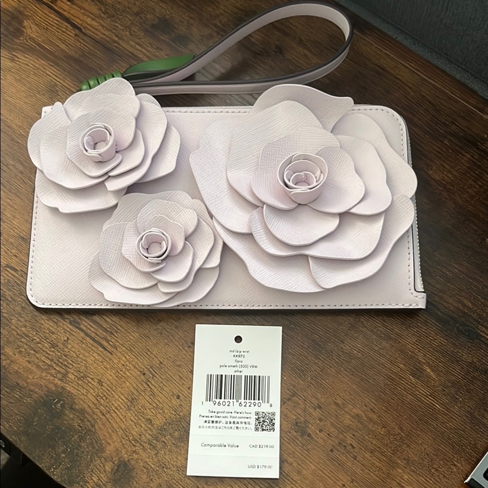 Kate Spade Flora Flower Medium L-Zip Wristlet
